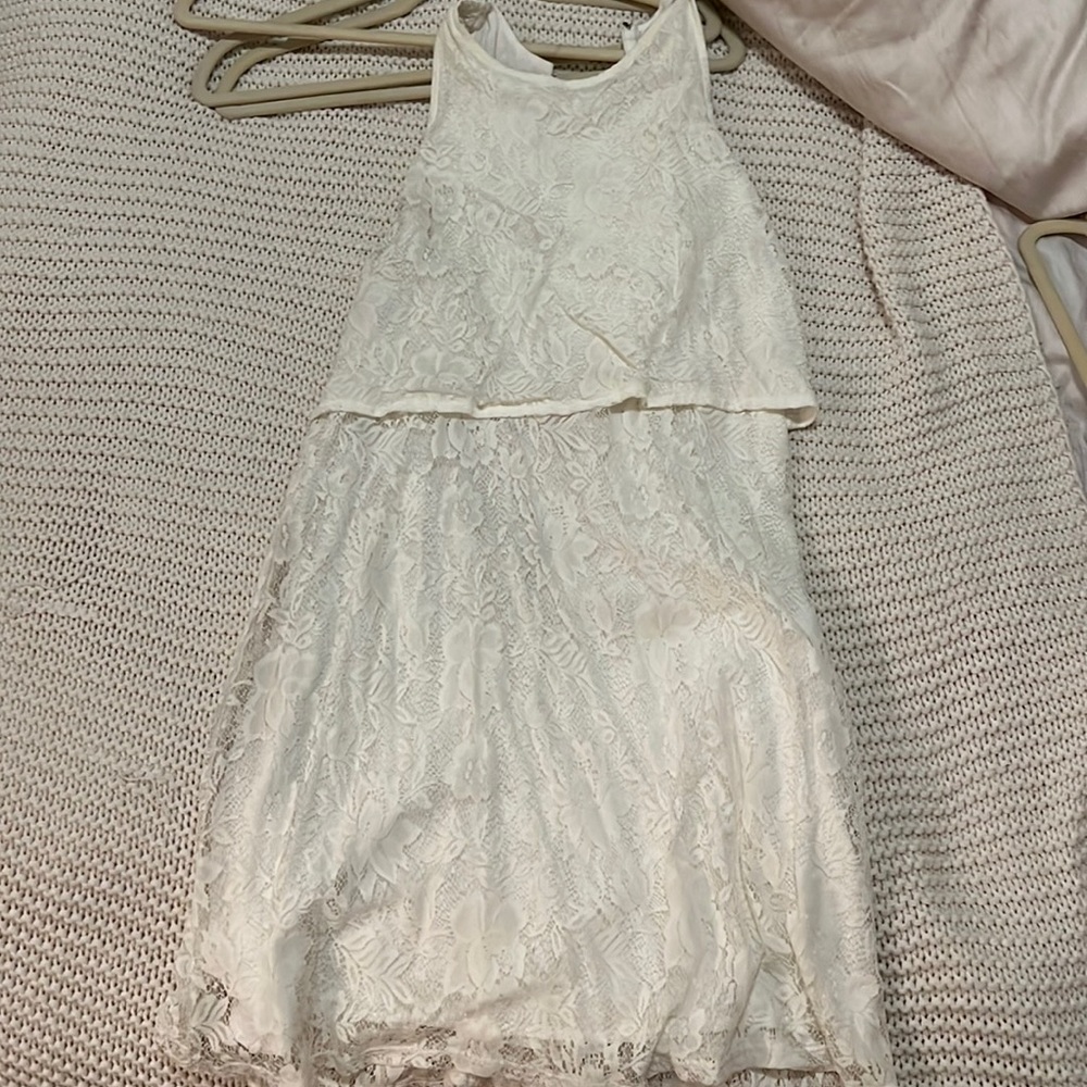 White floral lace dress